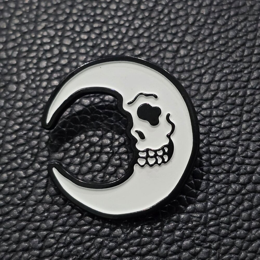 Killstar โฆ Astral Body Enamel Pin โฆ Celestial Occult Crescent Skull Graphic OS